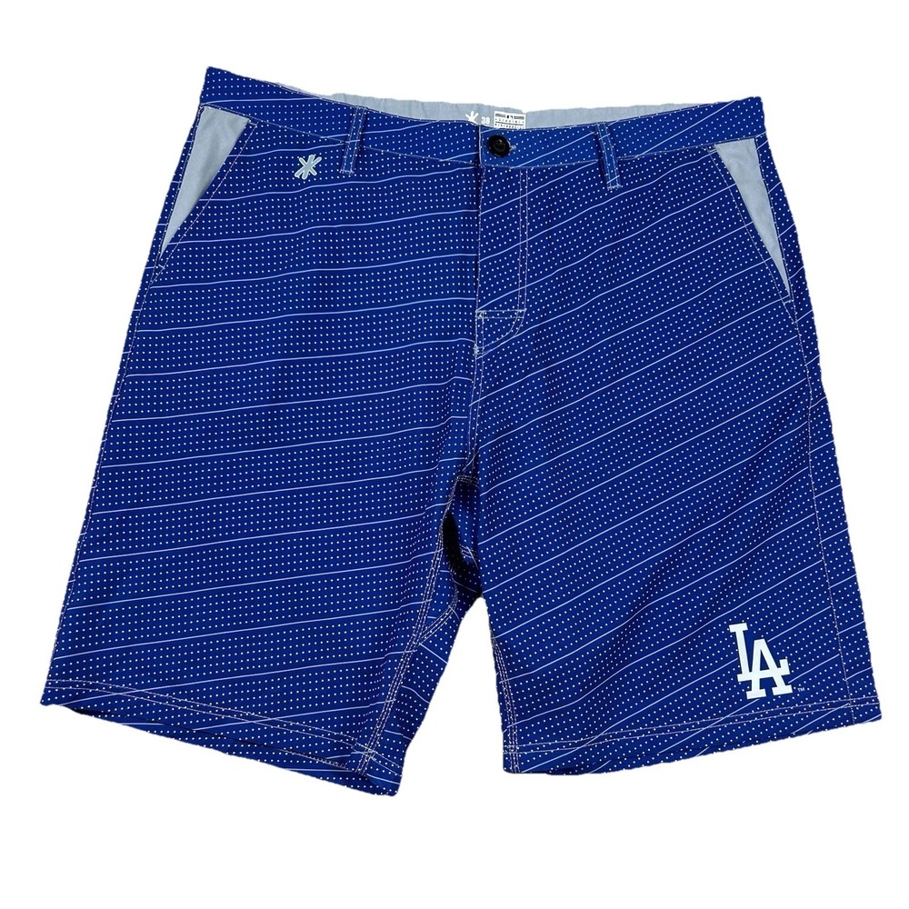 Klew LA Dodgers Shorts Mens 38 Board Polka Dot Linerless Hybrid MLB Baseball